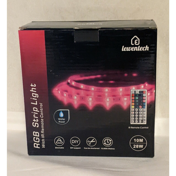 10M LED Strip Light String Tape with 44Key IR Remote Control RGB Dimmable - Picture 1 of 4